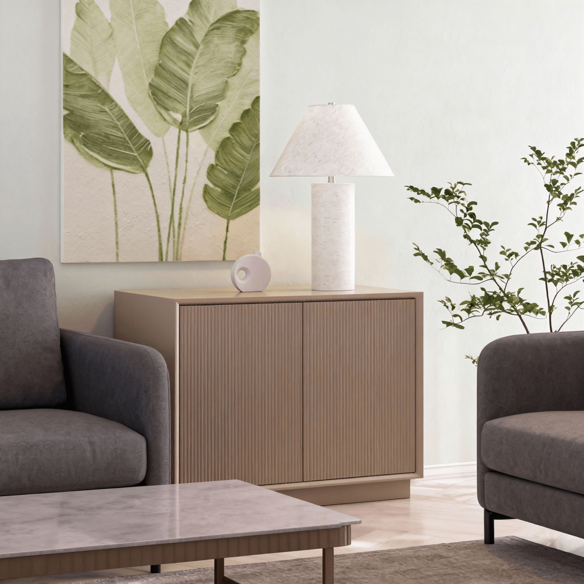 23-Inch White Table Lamp with a Modern Design and a Resin-wrapped Fabric Body, Suitable for Study Rooms, Living Rooms, Bedrooms, and Offices.