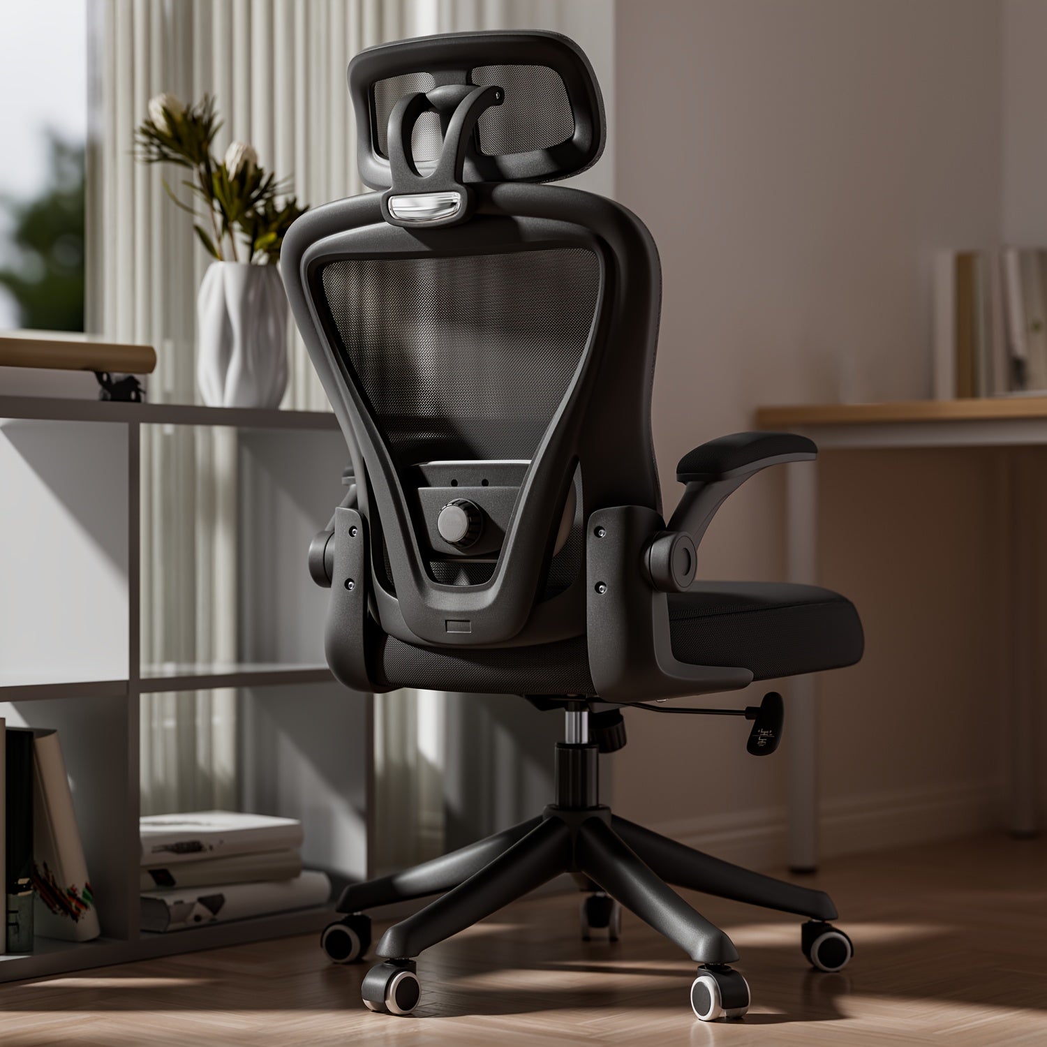 Ergonomic Office Chair M903, High Back Computer Desk Chair With Wheels, Comfy Mesh Office Chair With Adjustable Lumbar Support & Headrest, Black Swivel Executive Managerial Task Chair