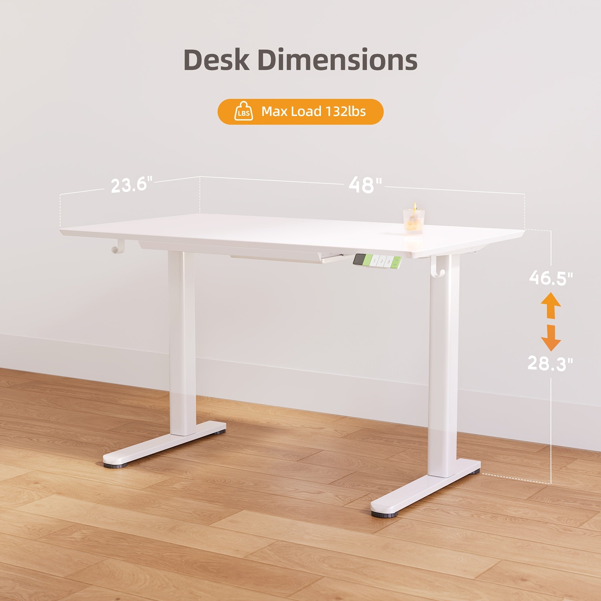 48\u002F55-inch Electric Height-Adjustable Glass Standing Desk with Drawers - Ultra-Thin Modern -Standing Table Suitable for Home Office, Gaming Desk, Study Desk, Quick Assembly, White\u002FBlack, Glass\u002FMetal, Adjustable Voltage