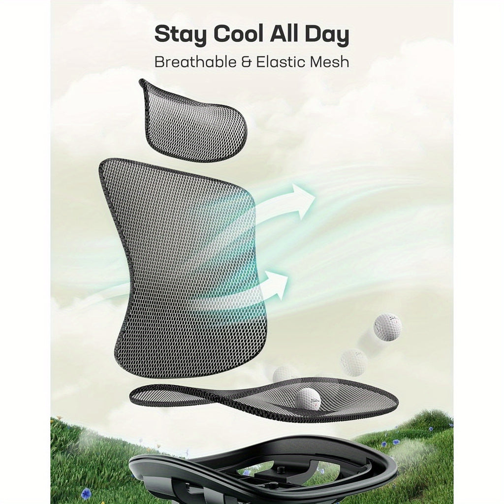 Ergonomic Mesh Office Chair | Mesh Computer Desk Chair with Adjustable Lumbar Support, 2D Headrest & Up and Down Armrest, Ergonomic Gaming Chair for Home Office, Black - PERLECARE