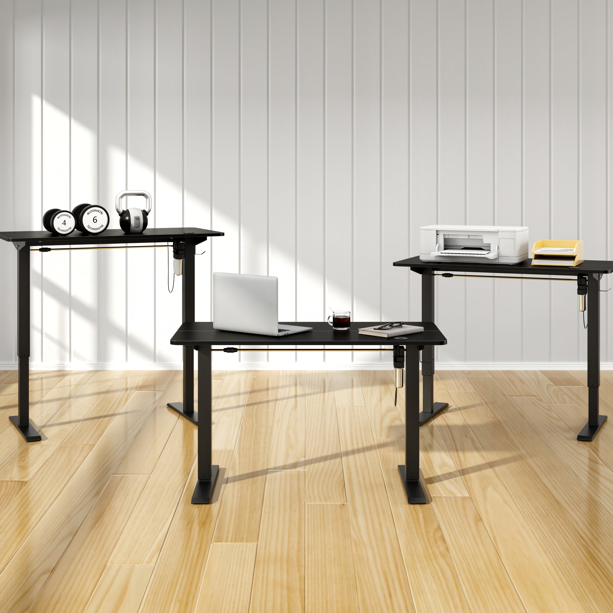 Electric Lift Desk, Standing Office Desk, Home Desk Simple Black