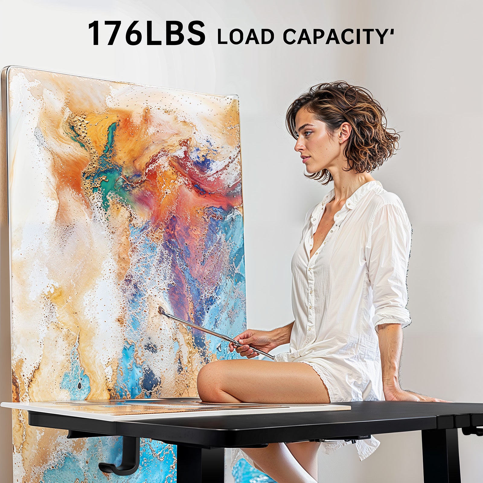 63 * 28 Inch Adjustable Height Electric Lifting Table, Ergonomically Designed Desk, Gaming Table, Suitable for Home Offices, Cafes, Restaurants, Electric Standing Table,