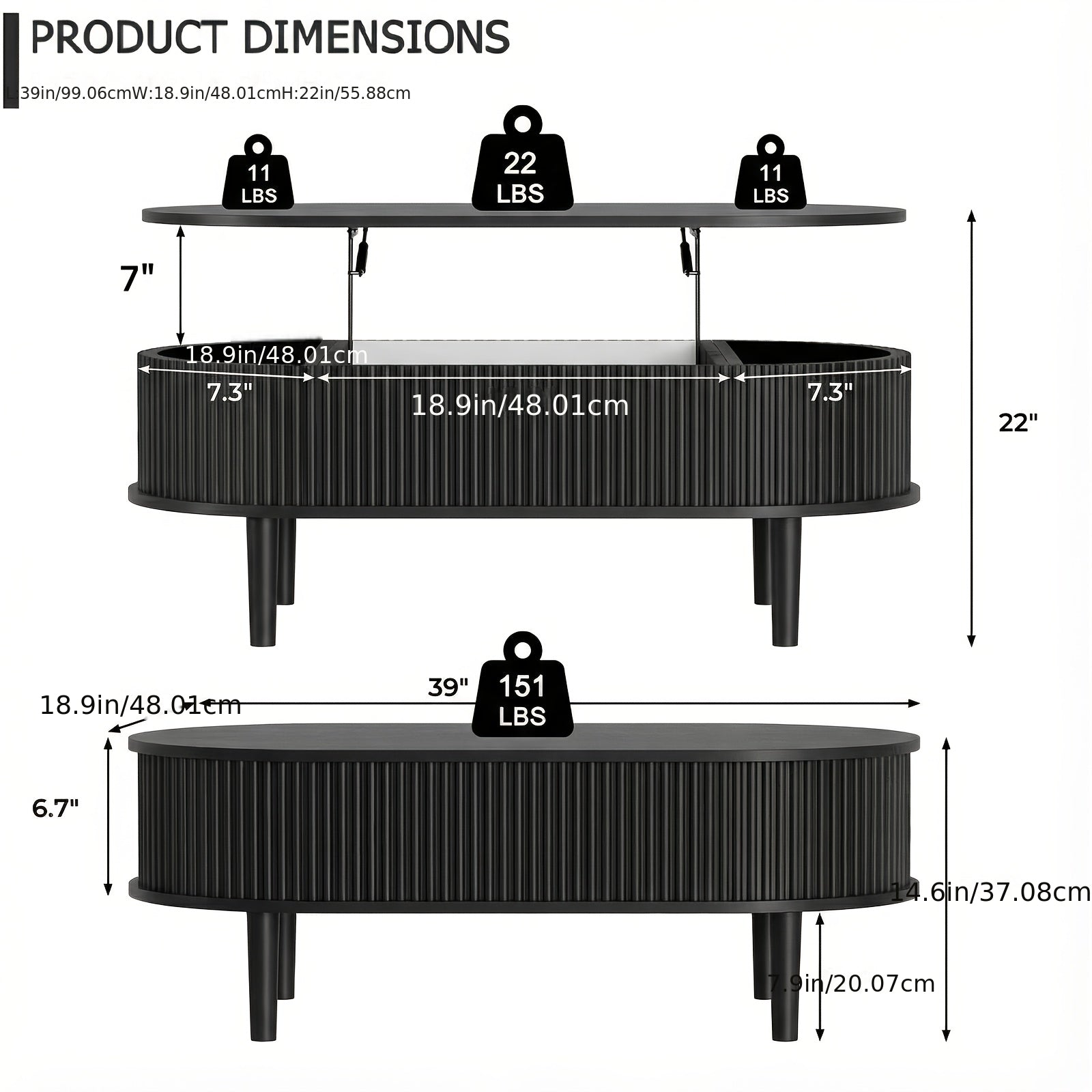 Lift Top Coffee Table | Vintage Style, Durable Wood Construction, Hidden Storage Compartment, Adjustable Storage Shelf, Modern Coffee Tables